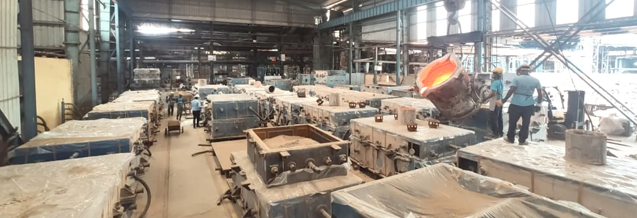 Inside Crescent Foundry during Casting